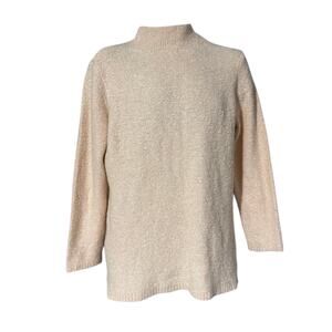 Calvin Klein Wool Blend Mock Neck Sweater Peachy  Pink Color Size L